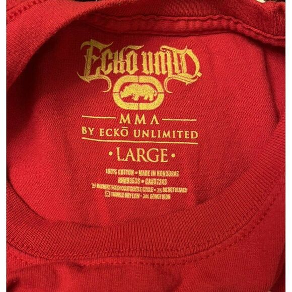 Ecko MMA Knockout Men's Size Large Red T Shirt Clenched Fist Punching Boxing Tee - Picture 3 of 3